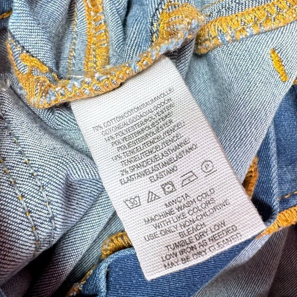 FREE PEOPLE Blue High Rise Distressed Stretch Denim Skinny Jeans 28 - Picture 4 of 7